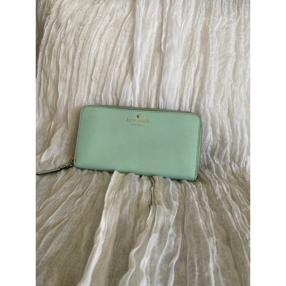 Kate Spade large zip-around continental wallet Mint Green